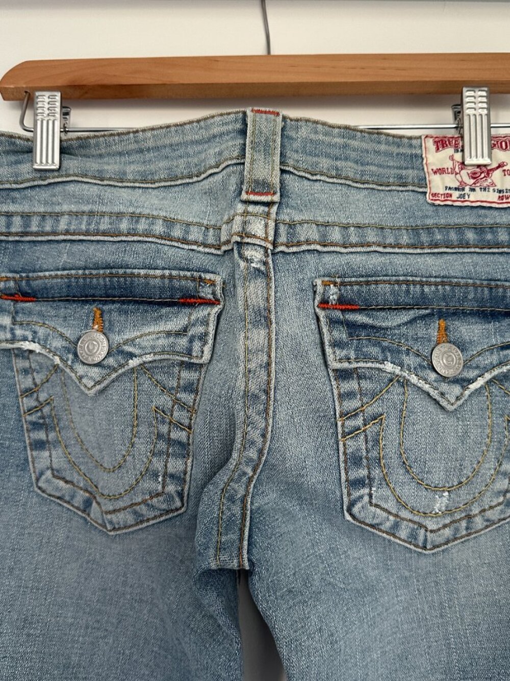 True Religion Joey Low Rise Flare Leg Size 28 Light Blue - Picture 8 of 11